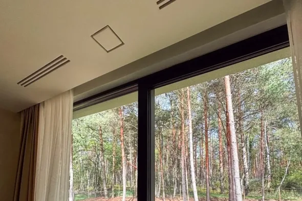 DP180 aluminium windows, anthracite-coloured